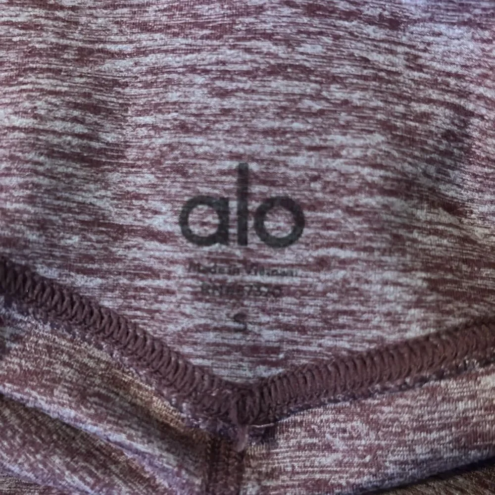 Alo Yoga High Waist Lounge Crop Leggings Gym Pink Heather Size S
